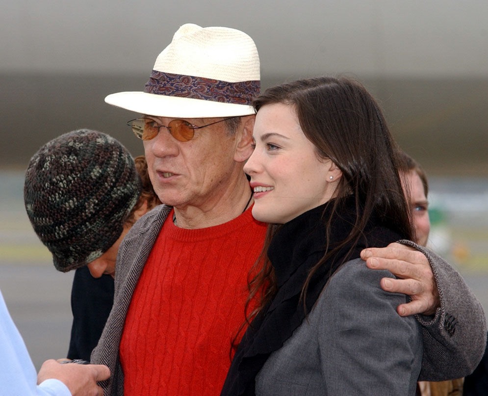 with Ian McKellen - Leaving New Zealand after The Return Of The King Premiere, December 2nd 2003