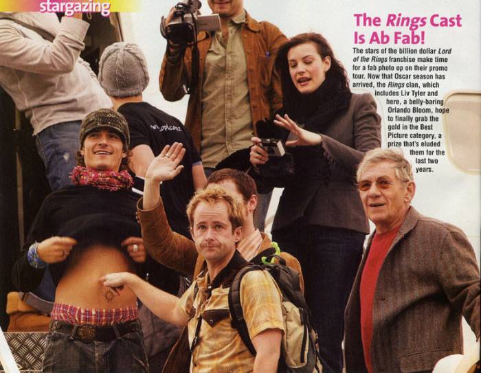 with LOTR cast - Leaving New Zealand after The Return Of The King Premiere, December 2nd 2003