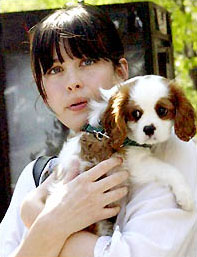 Liv with her puppy Neal, New York, April 2003