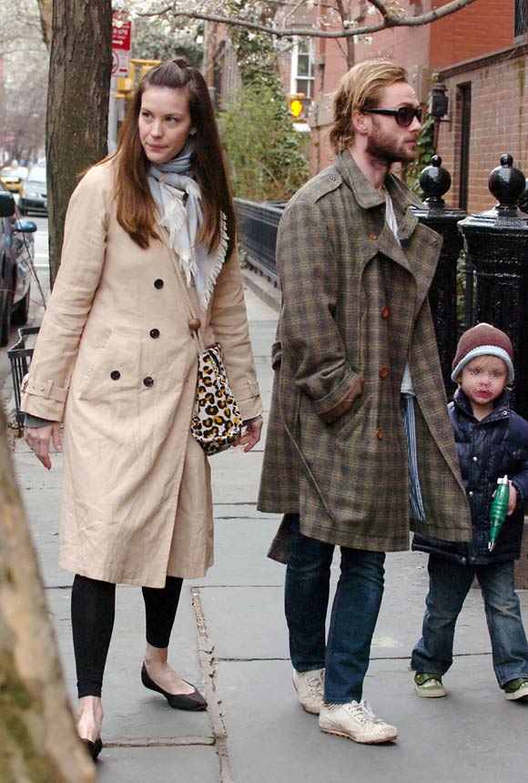 with husband Royston Langdon and son Milo