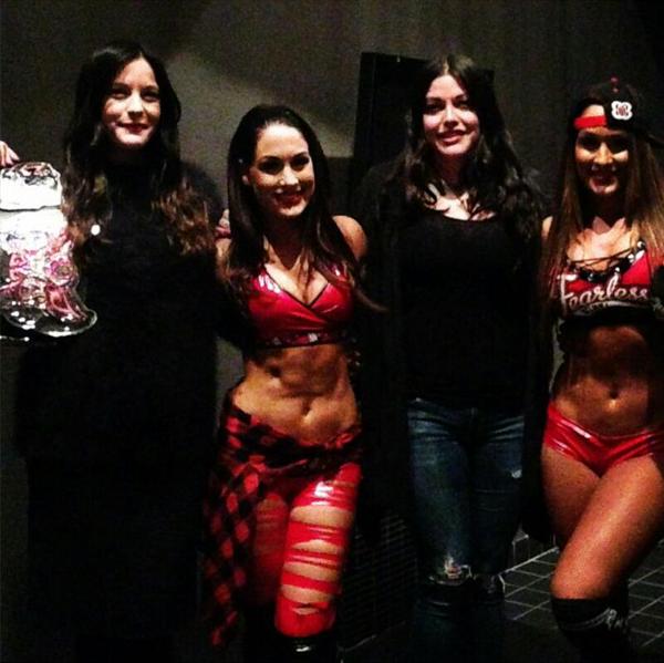 with sister Mia Tyler and The Bella Twins