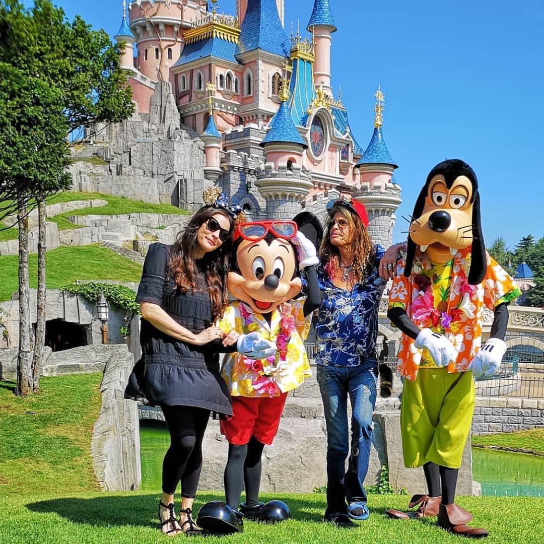 with dad - Steven Tyler .. and Mickey Mouse and Goofy