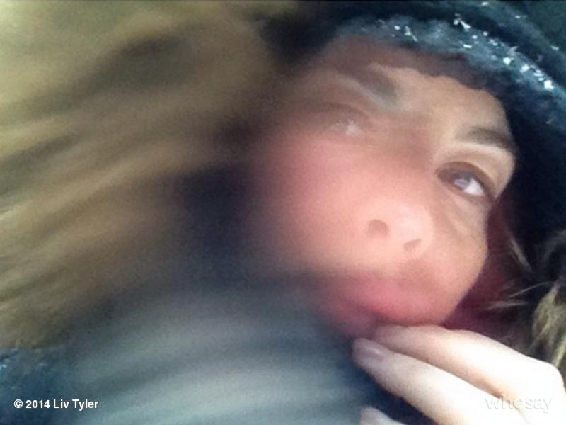 Snowflake over lens selfie