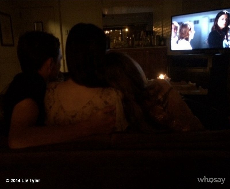 "Last week  Friends  loves cuddles on the couch popcorn #theleftovers first time ever on tv!!!"