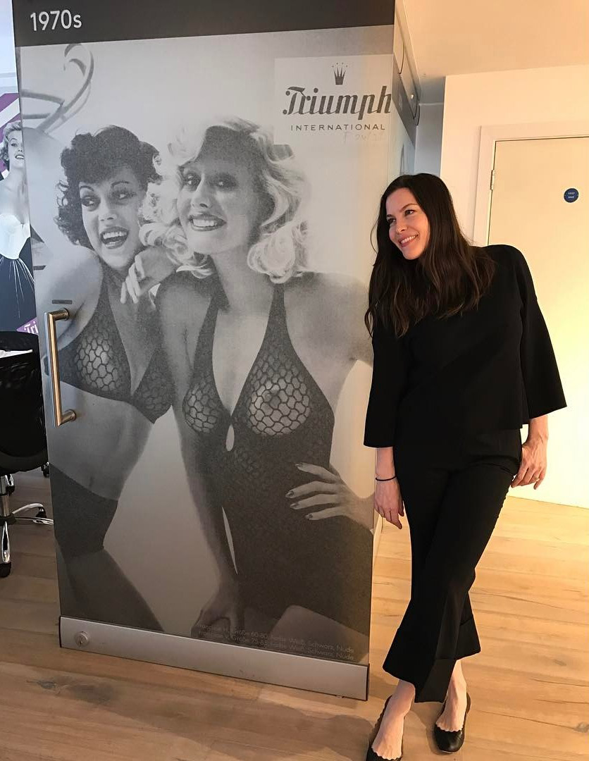"Fun day at the @triumphlingerie office. Loving all the vintage archives and images"