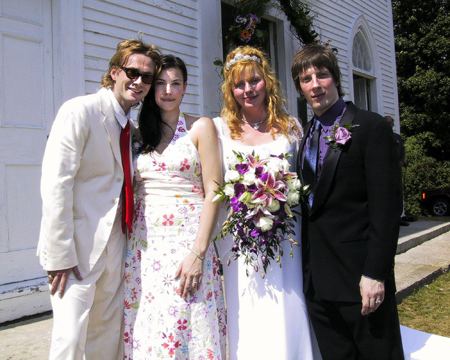 with fiance Royston Langdon, mom Bebe Buell and Jim Wallenstein - Photograph by Bob Gruen