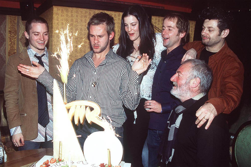 with LOTR cast - celebrating Dominic Monaghan's birthday