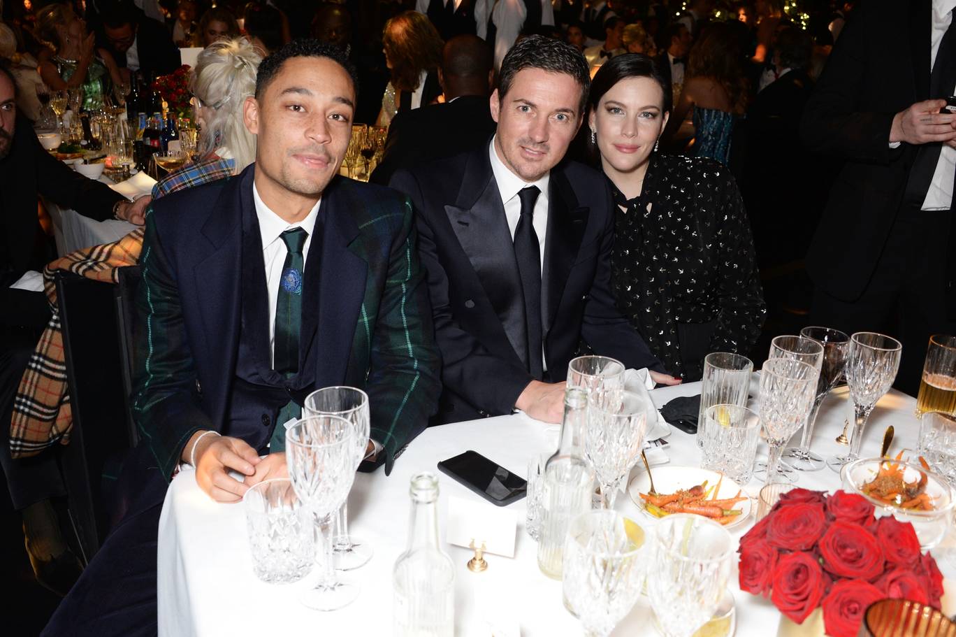 with Loyle Carner and fiance David Gardner