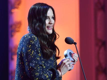 Receiving Woman of the Year award