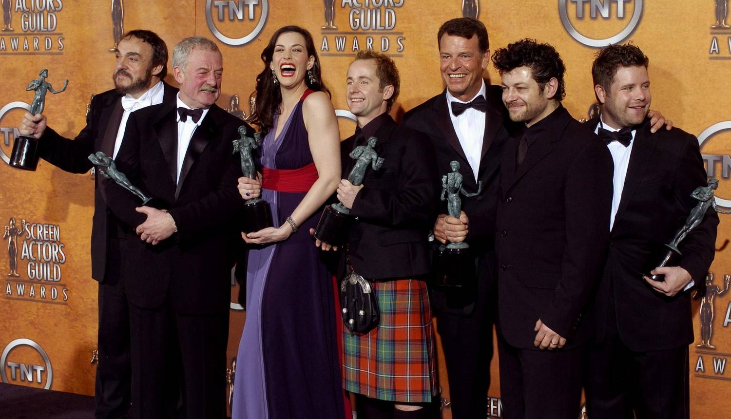 with LOTR cast and crew - at Screen Actors Guild Awards, LA, February 22nd 2004