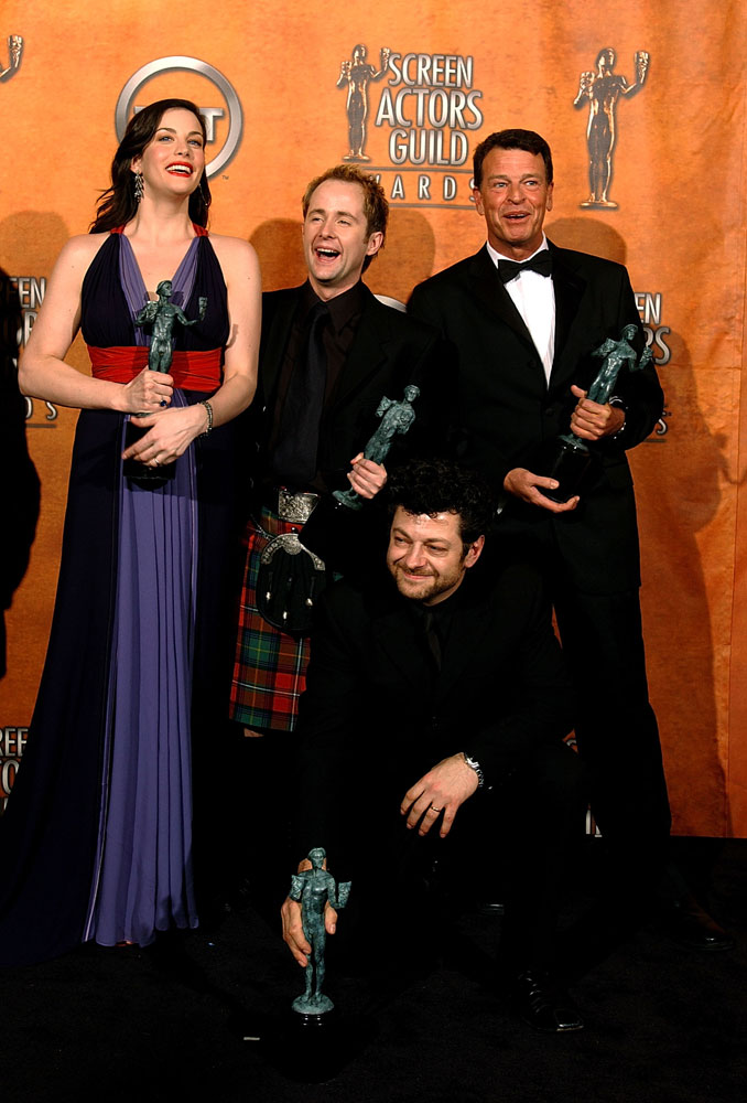 with Billy Boyd, John Noble and Andy Serkis - at Screen Actors Guild Awards, LA, February 22nd 2004