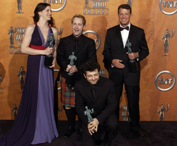 with Billy Boyd, Andy Serkis and John Noble