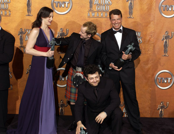 with Billy Boyd, Andy Serkis and John Noble