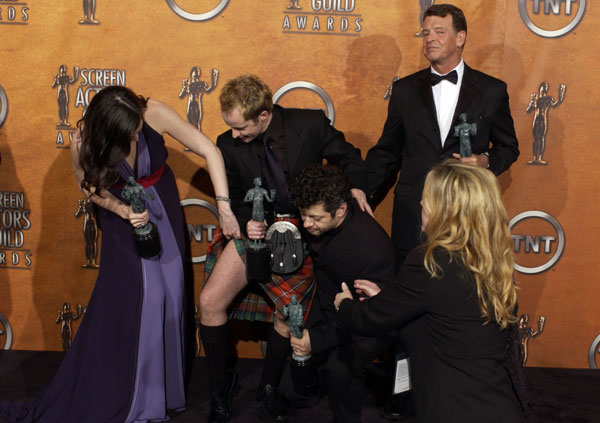 with Billy Boyd, Andy Serkis and John Noble
