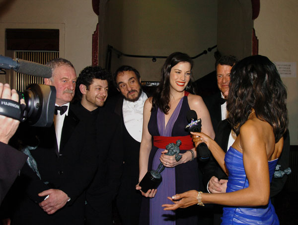 with Bernard Hill, Andy Serkis, John Rhys-Davies and John Noble