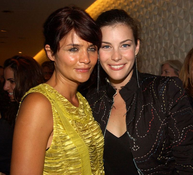 with Helena Christensen - at Stella Mccartney's store opening, New York, September 20th 2002