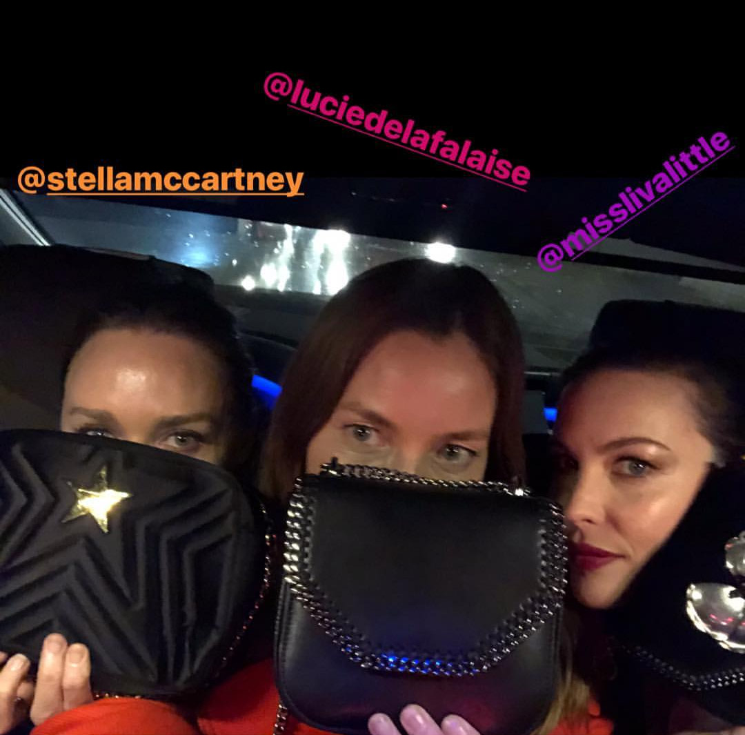 with Stella McCartney and Lucie de la Falaise, from Liv's Instagram