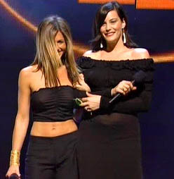with Jennifer Aniston, at mtvICON, April 2002