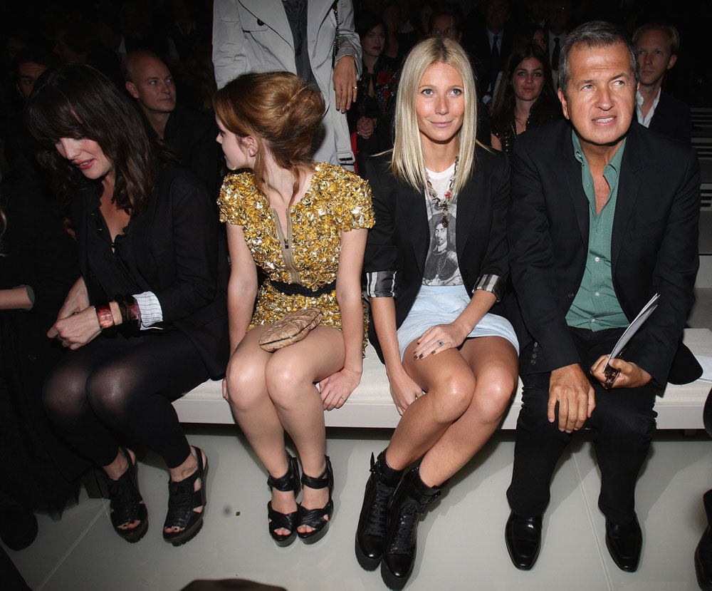 with Emma Watson, Gwyneth Paltrow and Mario Testino
