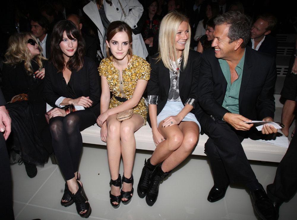 with Mary-Kate Olsen, Emma Watson, Gwyneth Paltrow and Mario Testino