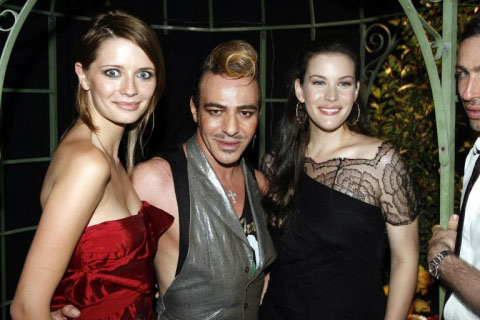 with Mischa Barton and John Galliano