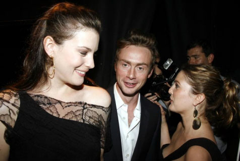 with husband Royston Langdon and Drew Barrymore