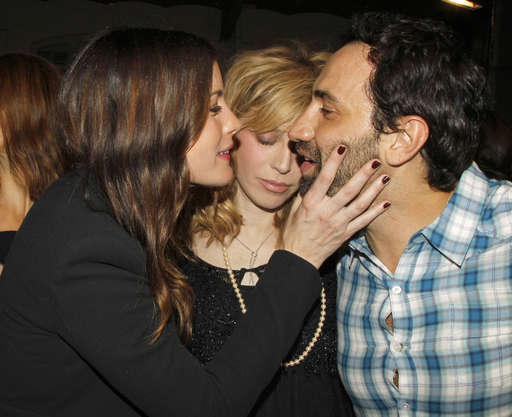 with Courtney Love and Riccardo Tisci