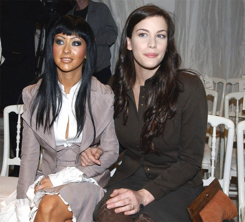 with Christina Aguilera - at Givenchy's Haute Couture Spring/Summer 2004 show, Paris, January 20th 2004