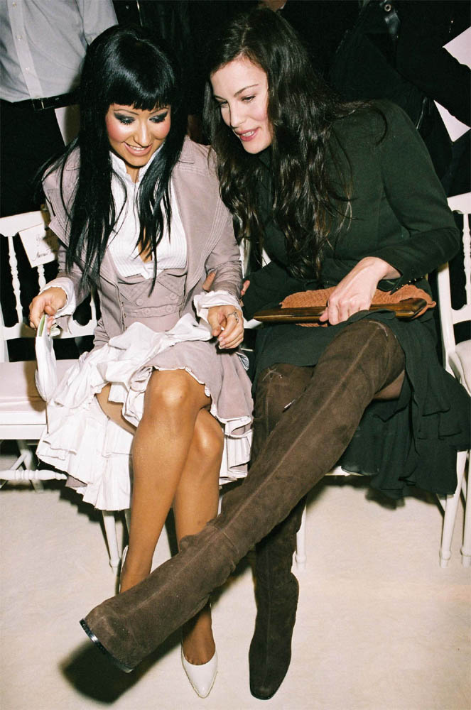 with Christina Aguilera - at Givenchy's Haute Couture Spring/Summer 2004 show, Paris, January 20th 2004