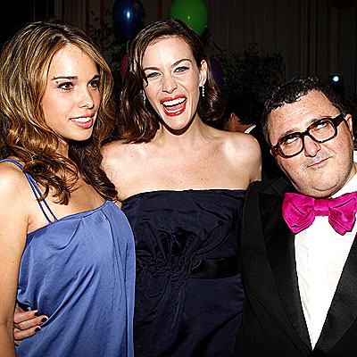 with sister Chelsea Tyler and Alber Elbaz