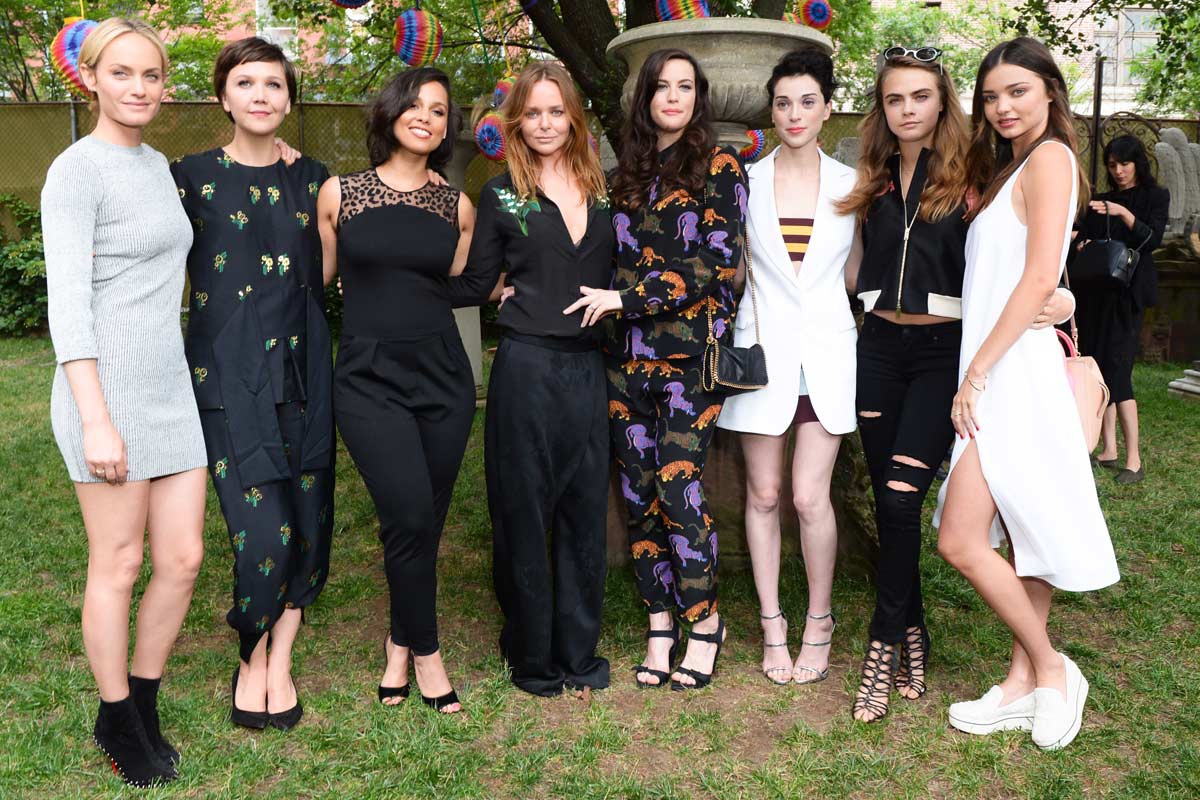 with Amber Valletta, Maggie Gyllenhaal, Alicia Keys, Stella McCartney, Annie Clark, Cara Delevingne and Miranda Kerr