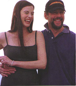 with Bruce Willis, at Cannes 1998