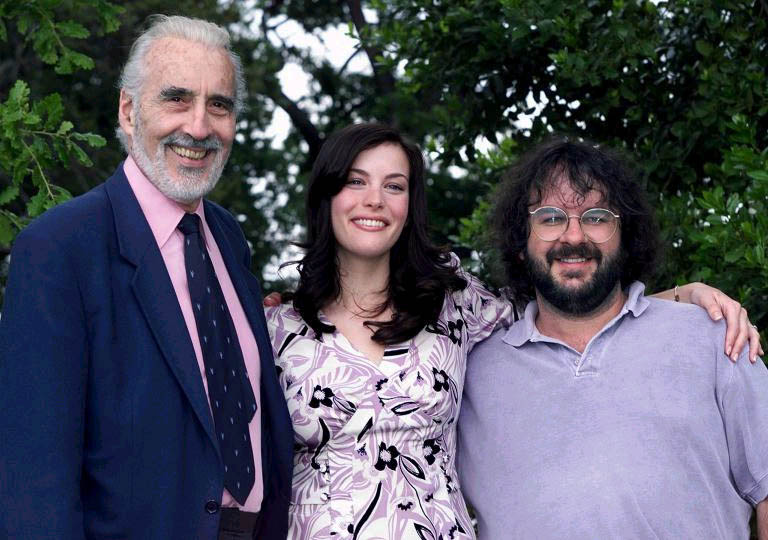 with Christopher Lee and Peter Jackson - at Cannes 2001