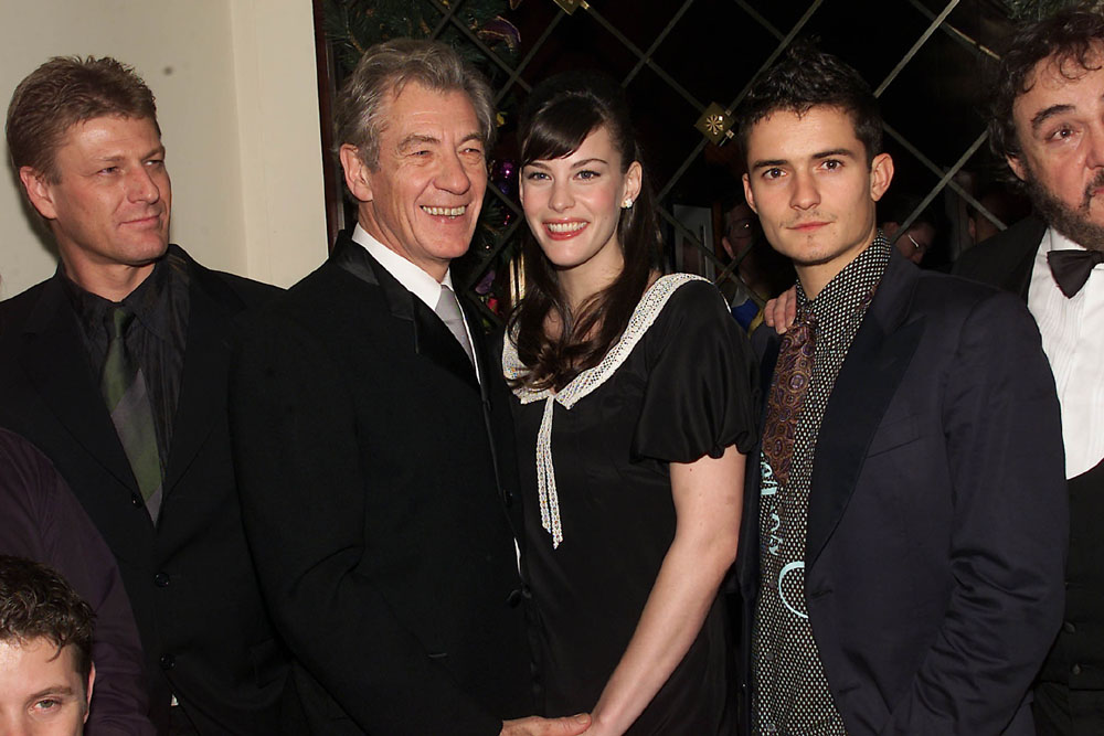 with Sean Bean, Ian McKellen, Orlando Bloom and John Rhys-Davies