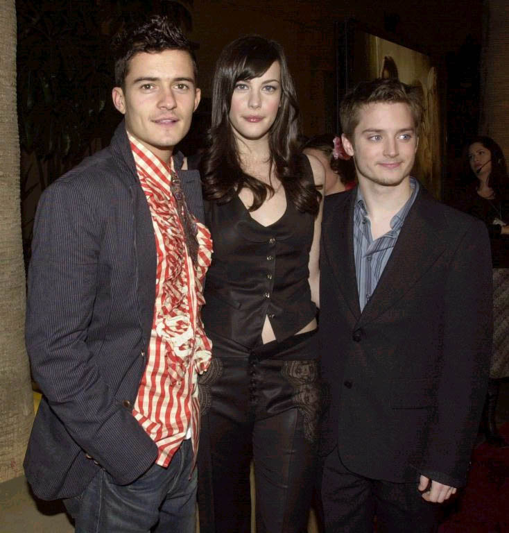 with Elijah Wood and Orlando Bloom - at The Fellowship Of The Ring LA's Premiere