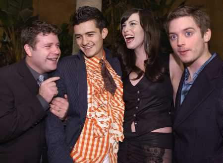 with Sean Astin, Orlando Bloom and Elijah Wood - at The Fellowship Of The Ring LA's Premiere