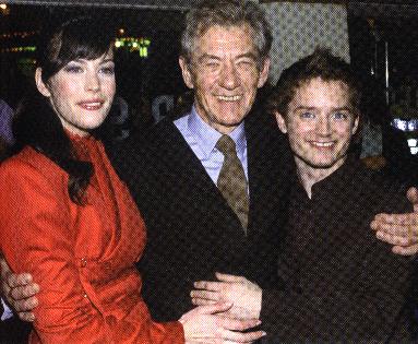 with Ian McKellen and Elijah Wood - at The Fellowship Of The Ring Premiere