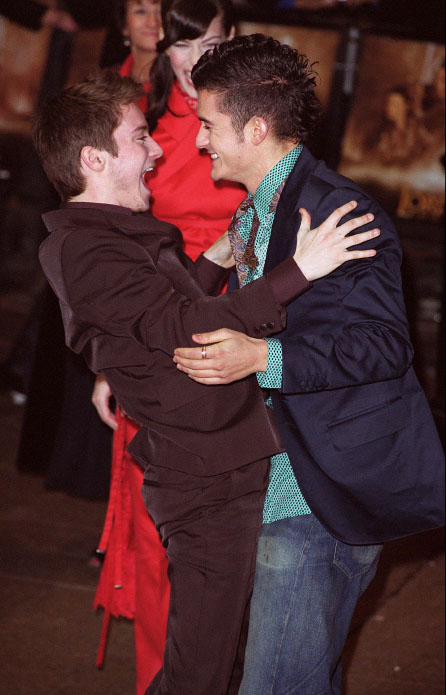 with Elijah Wood and Orlando Bloom