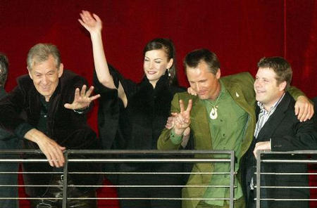 with Ian McKellen, Viggo Mortensen and Sean Astin