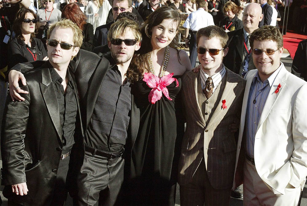 with Billy Boyd, Dominic Monaghan, Elijah Wood and Sean Astin