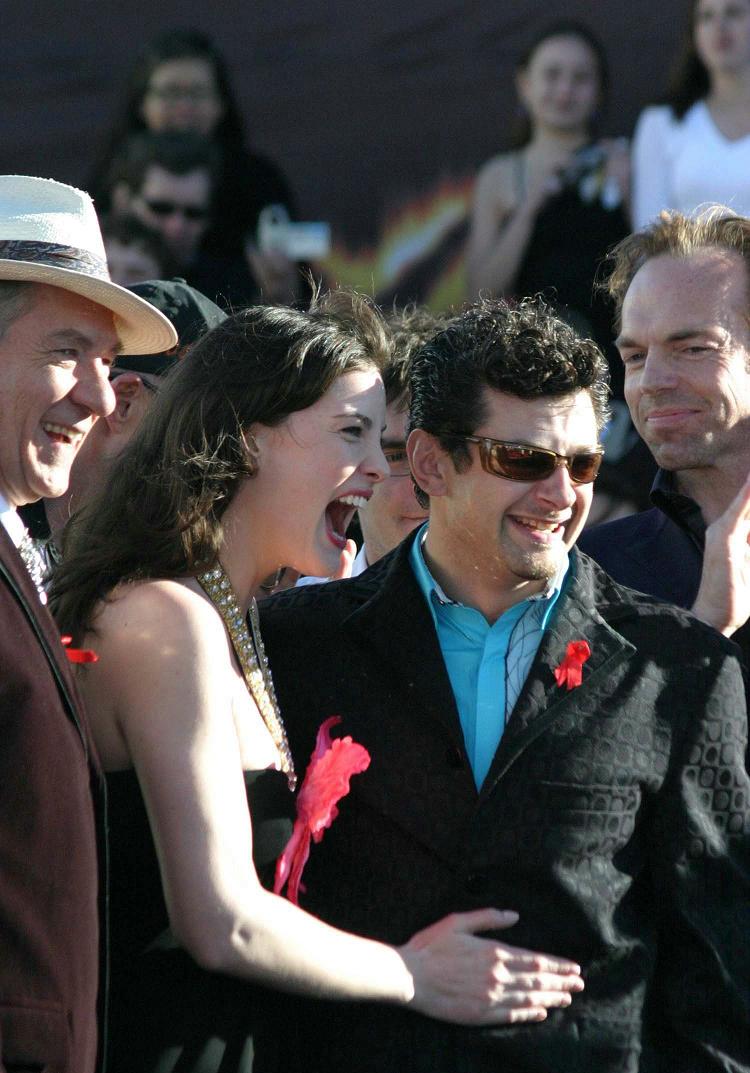 with Ian McKellen, Andy Serkis and Hugo Weaving