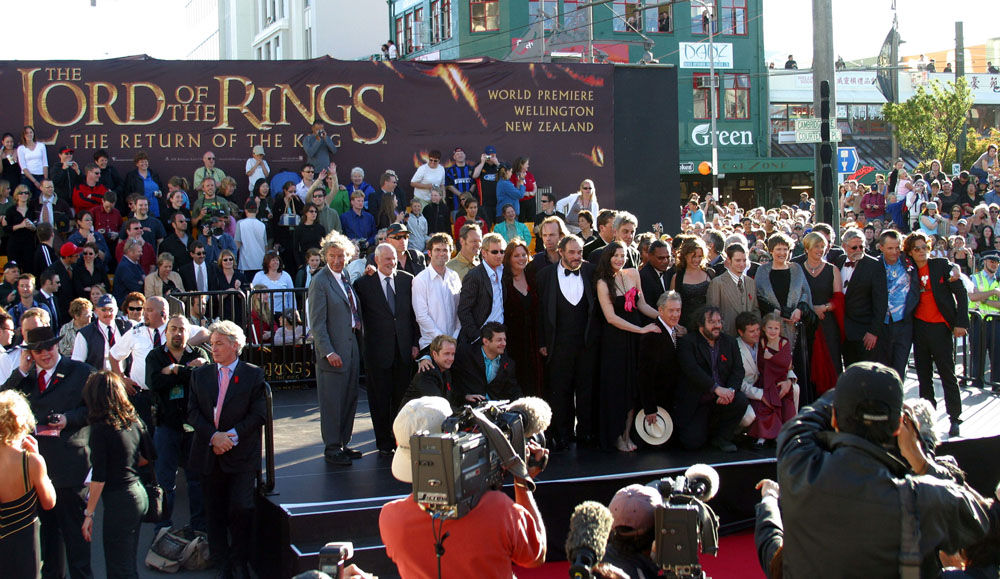 with LOTR cast and crew