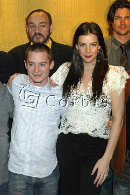with Elijah Wood, at The Two Towers press conference, Paris, December 10th 2002