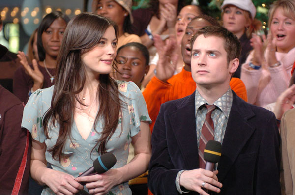 with Elijah Wood - at MTV TRL, December 16th 2003