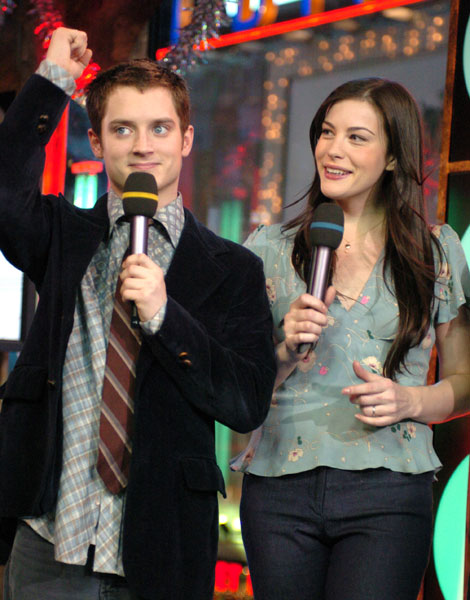 with Elijah Wood - at MTV TRL, December 16th 2003