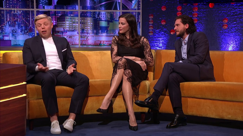 with Rob Beckett and Kit Harington