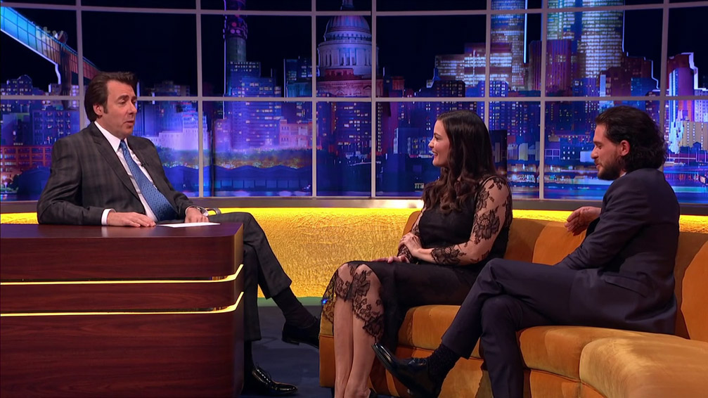 with Jonathan Ross and Kit Harington