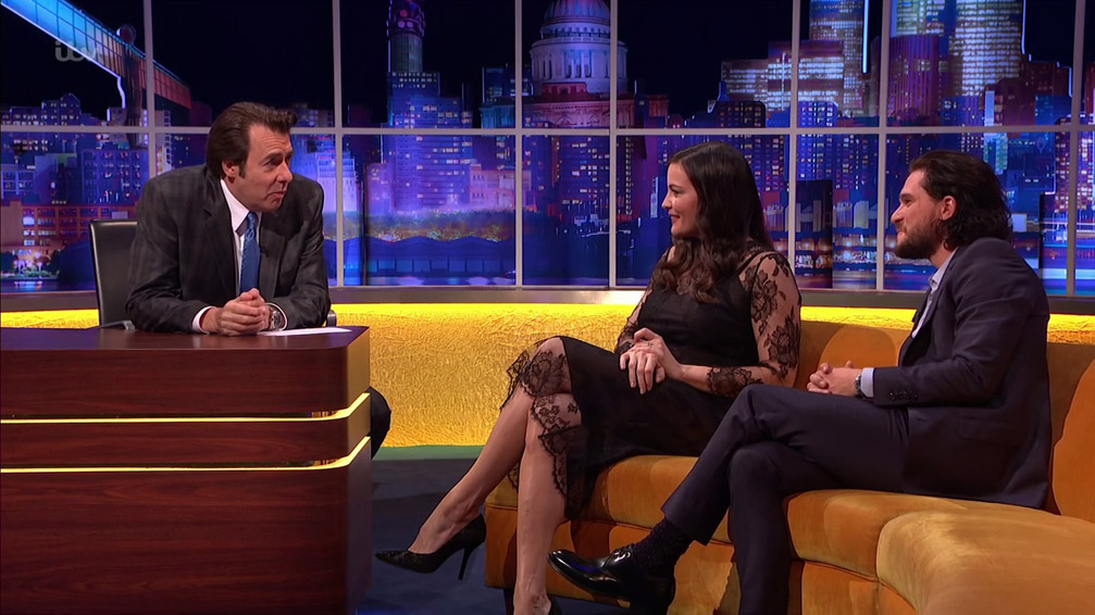 with Jonathan Ross and Kit Harington