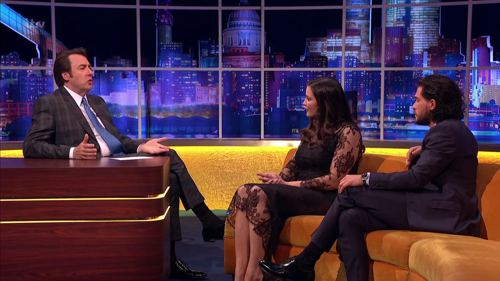 with Jonathan Ross and Kit Harington