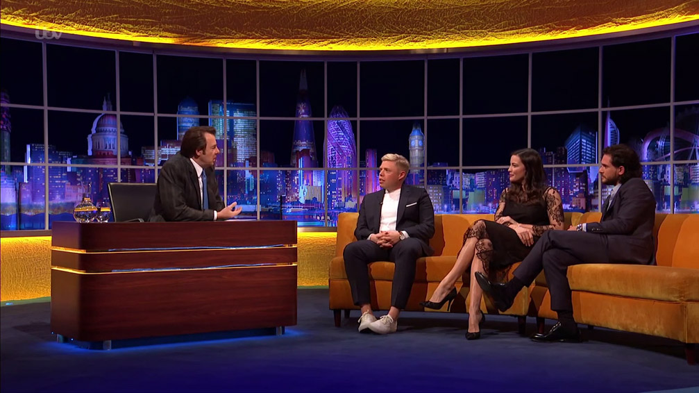 with Jonathan Ross, Rob Beckett and Kit Harington